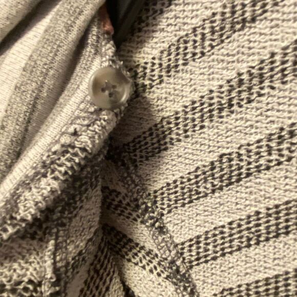 Maurice’s Cowl Neck ~ Button Collar Open Front Striped Cardigan Sweatshirt - Picture 4 of 7